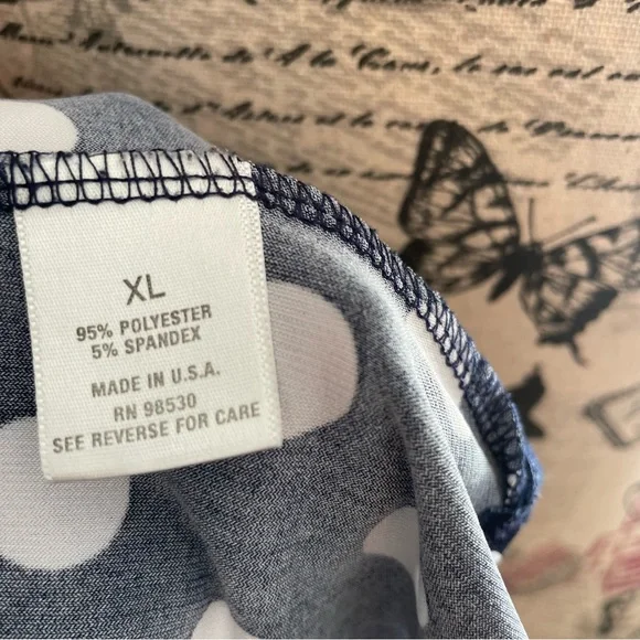 Dressbarn Navy and White Polka Dot Blouse - Picture 5 of 5